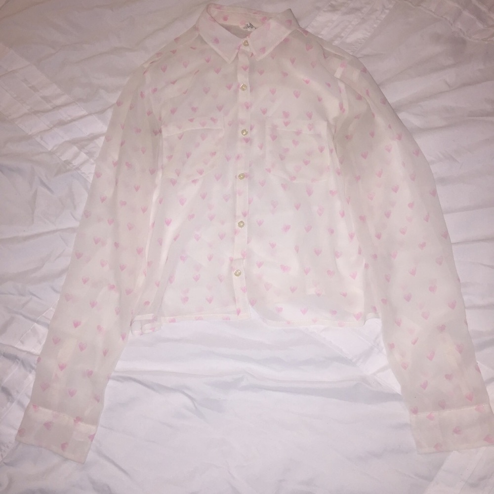 Aeropostal button down heart shirt
